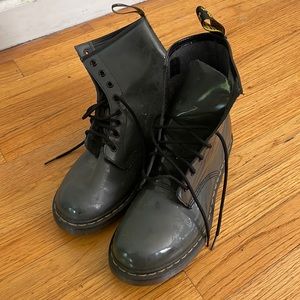 Gray Doc Marten boots